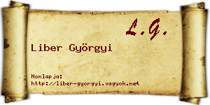 Liber Györgyi névjegykártya
